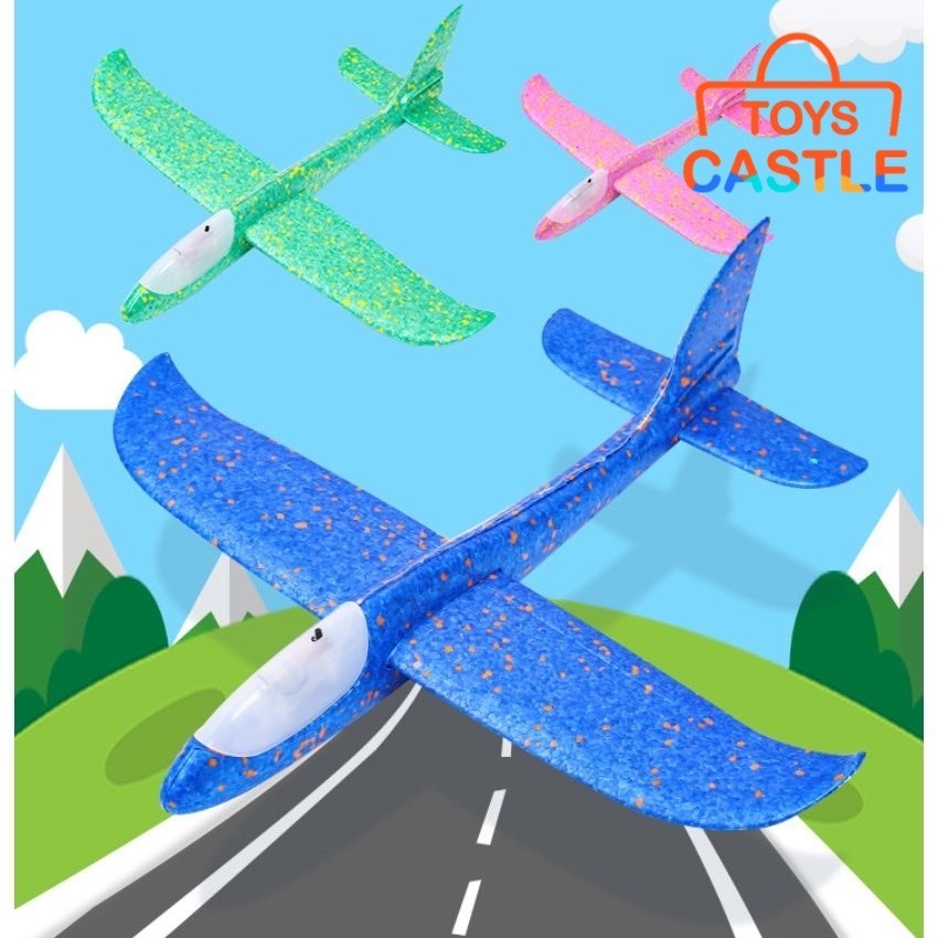 [Fast Shipping] 48cm LED DIY Kids Toys Hand Throw Flying Glider Plane