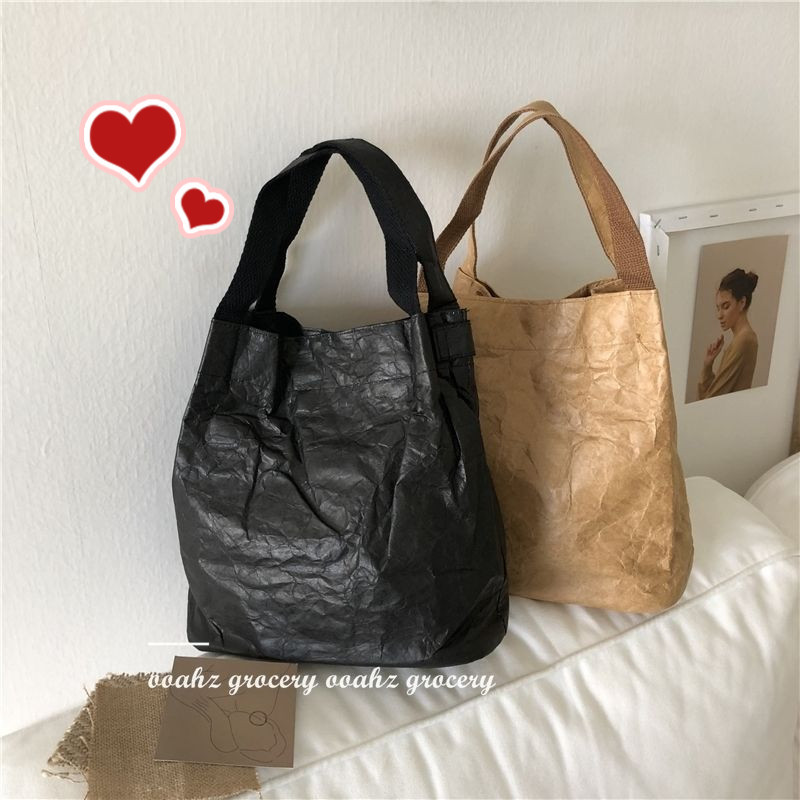 [Cloud Bag Shop] Ready Stock Washed Kraft Paper Natural Pleated ...