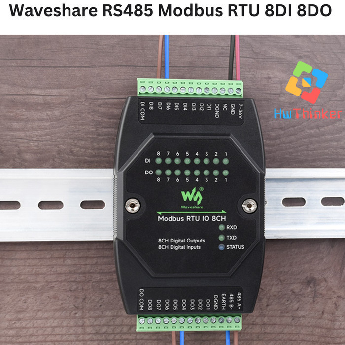 Waveshare Industrial Remote IO Data Accuracy Module Modbus RTU 8DI 8DO ...
