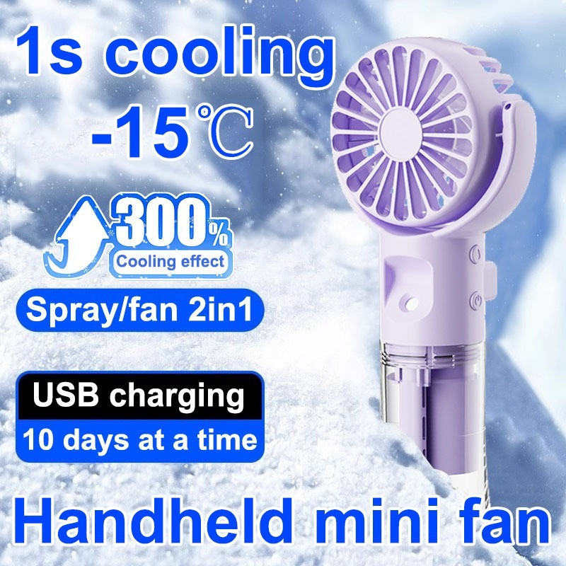 F4 Mini Spray Fan Portable Handheld Cute Fun USB Rechargeable Handheld ...
