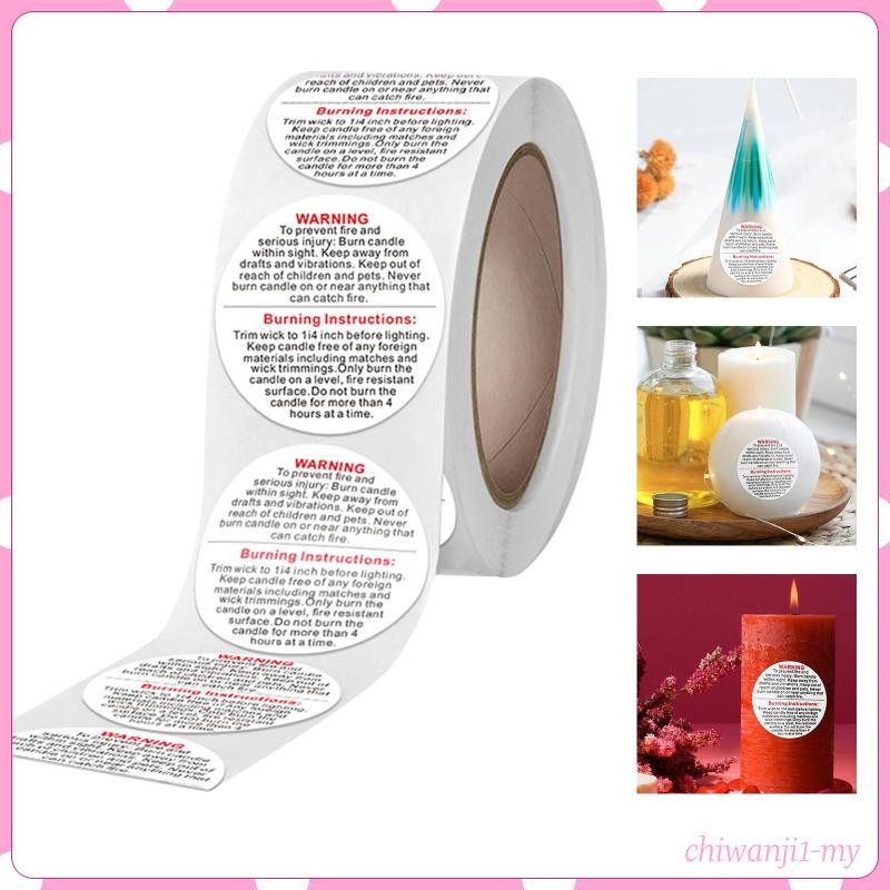[ChiwanjicdMY] 500 Pcs Candle Warning Labels with Prohibition , Warning ...