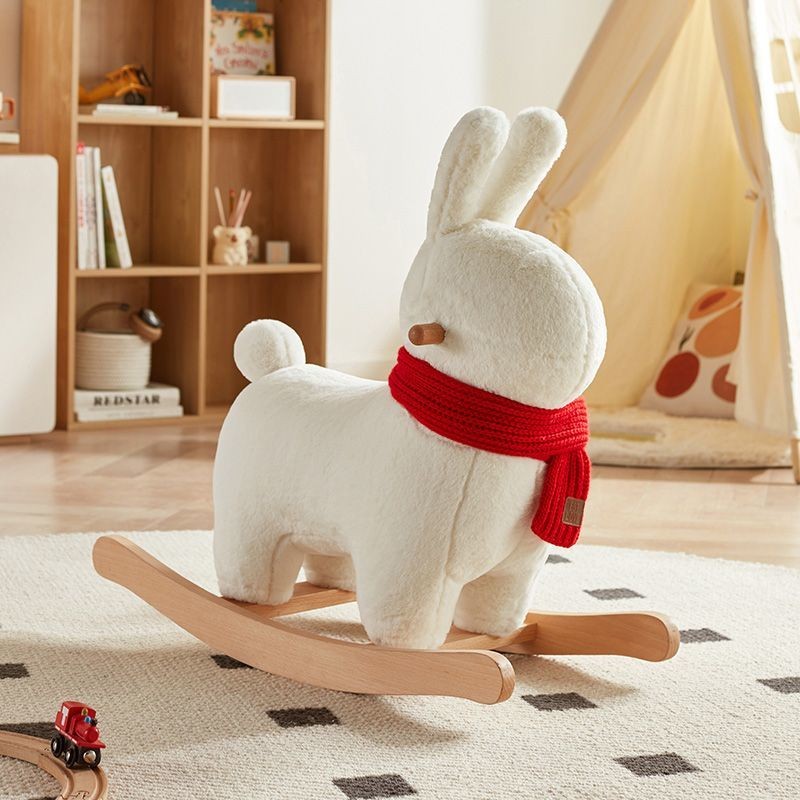 Trendy Living Room Animal Ride-On Sofa Stool Rocking Horse Baby Wooden ...