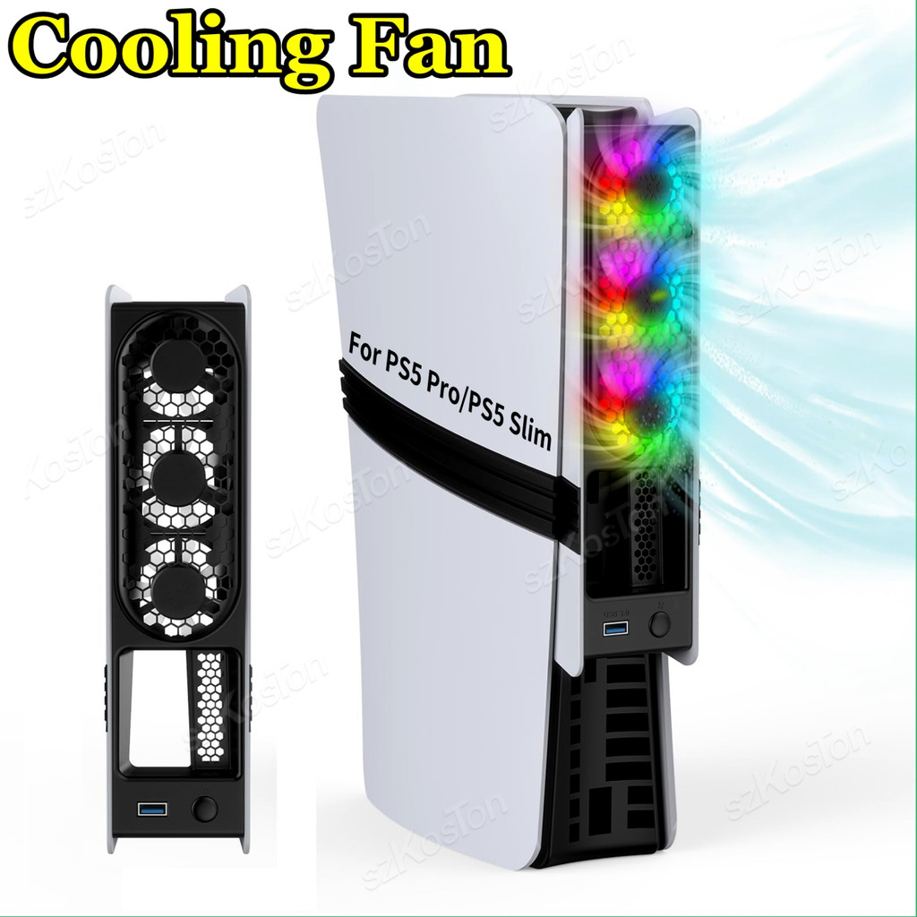 RGB Cooling Fan For PS5 Pro/PS5 Slim Cooling Fan External Fan Cooler ...