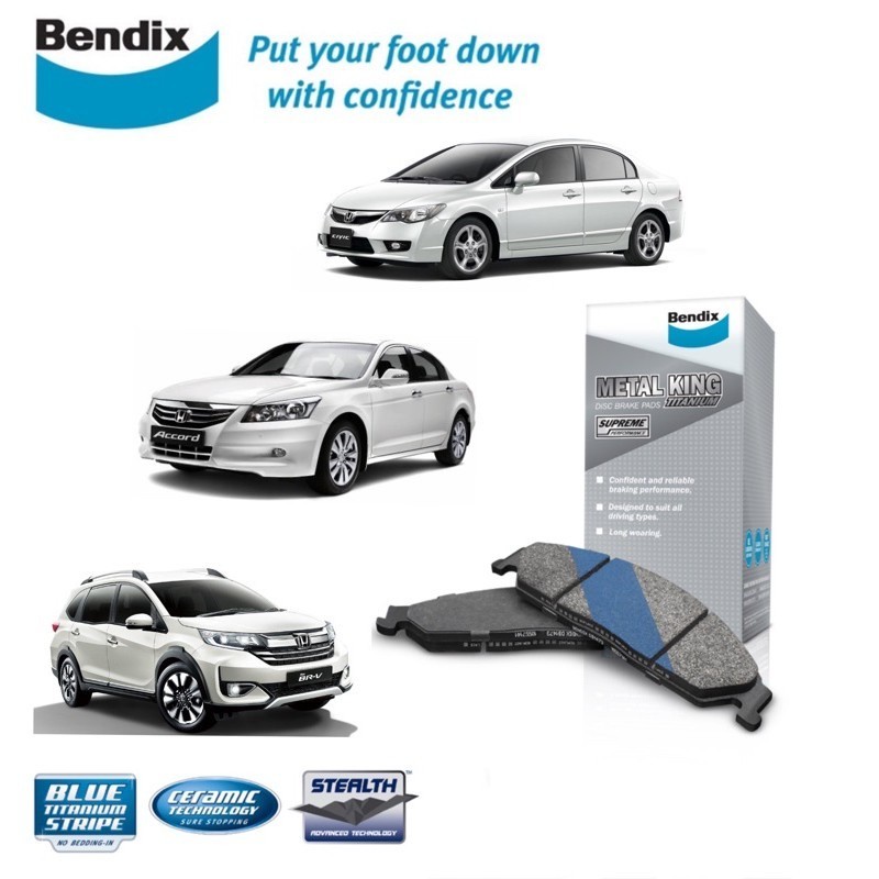 Bendix DB1515MKT Front Brake Pad Honda BRV/ Accord TAO SDA/ Civic SNA
