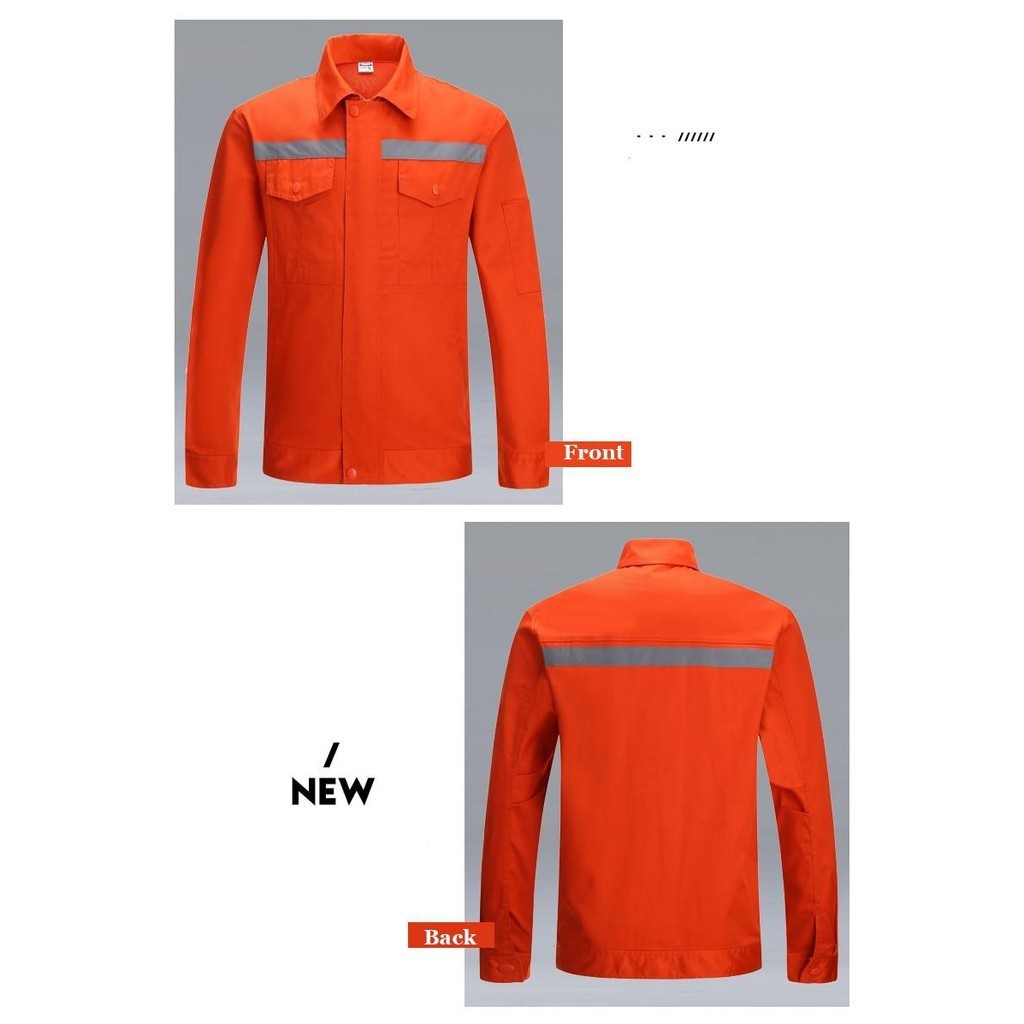 INT- Safety Working Jacket Long Sleeve Poly Cotton Light Weight ...