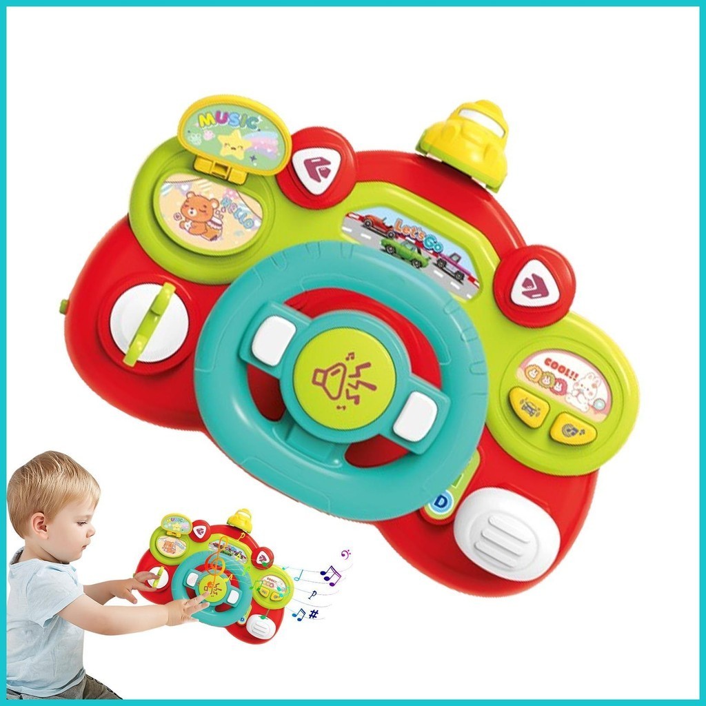 Steering Wheel Toy Kids Simulation Driving Wheel with Light and Sound ...