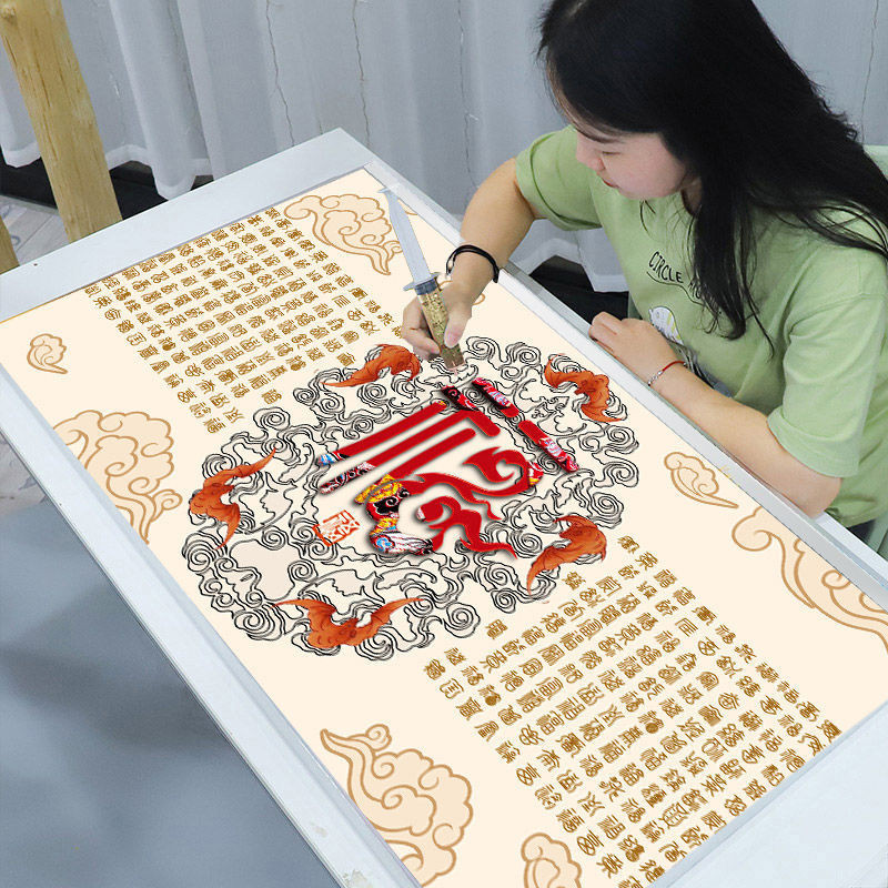 Cross Embroidery Brings Wealth New Style十字绣2022新款线绣简单手工百福图刺绣中国风客厅家用福字自己 ...