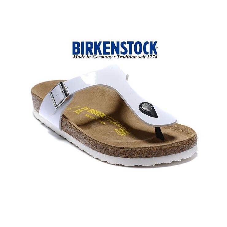 Birkenstock Flip-Flops White Mirror White Sole Casual Leather Sandals ...