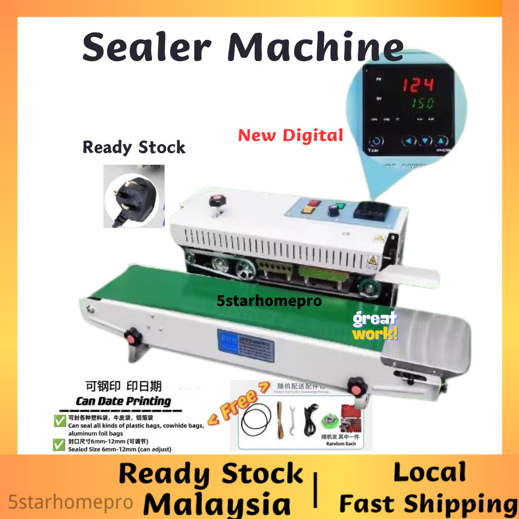 FR900 Sealer Machine Heavy Duty Continues Semi-Auto Sealer/Digital ...
