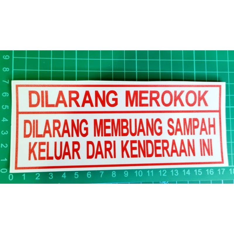 Sticker Taxi Dilarang Membuang Sampah/Hotline SPAD/Dilarang Merokok ...