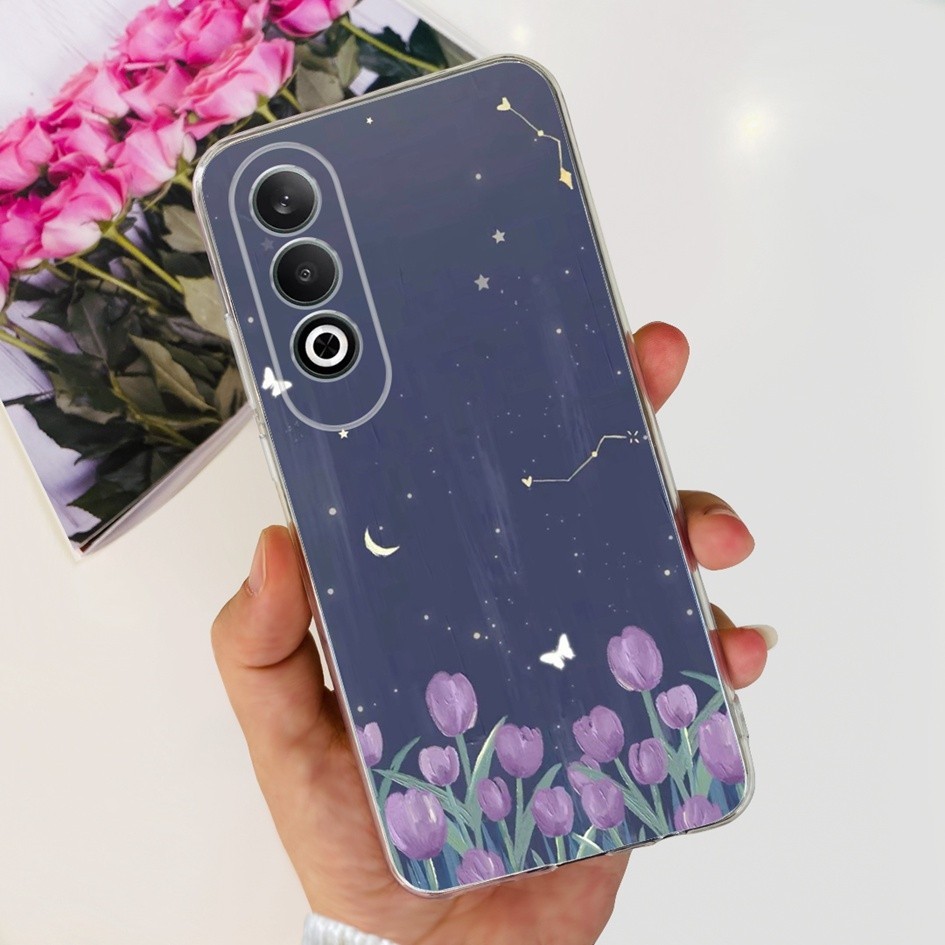 For OnePlus Nord CE4 2024 Casing Cute Cartoon Floral Soft Silicone Back ...