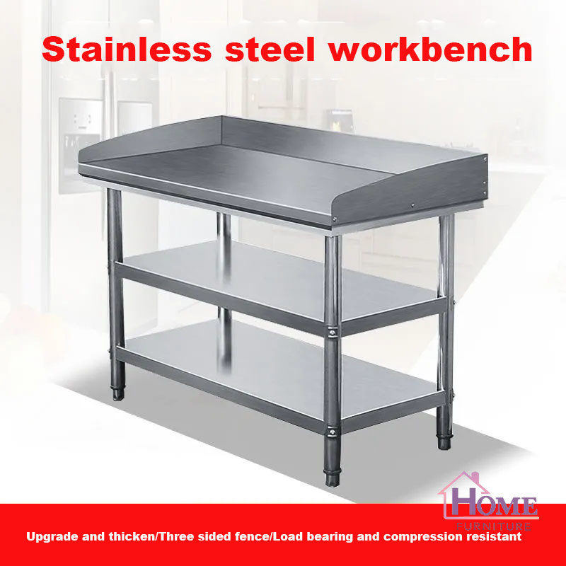 🍁Stainless steel workbench/multifunctional table/thickened stainless ...
