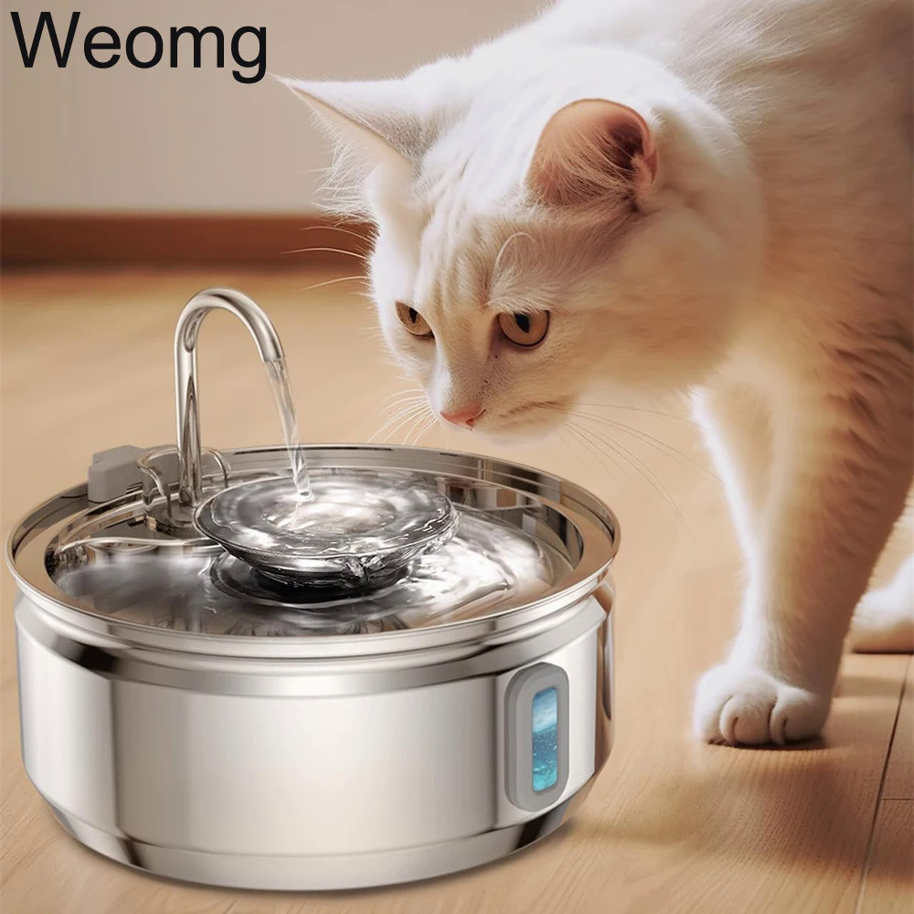 3L Stainless Steel Faucet Cat Fountain Visible water level Cats Water ...