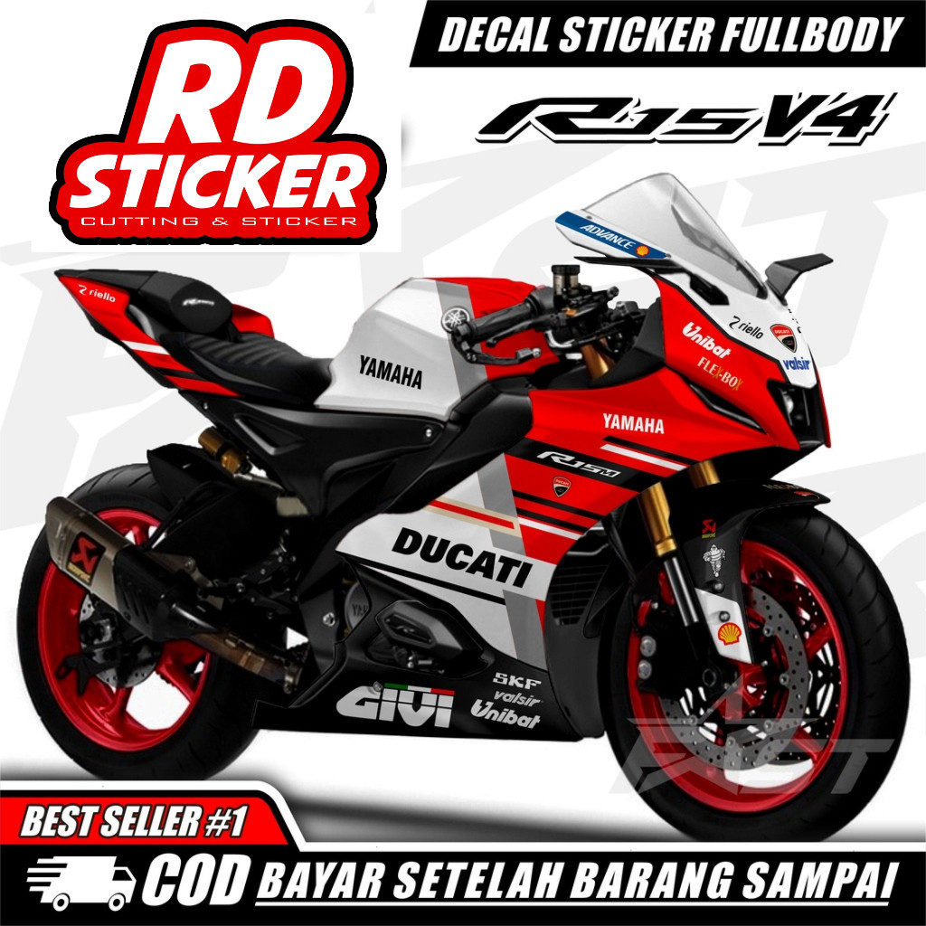 Setiker Decal R15 v4 Sticker Decal R15 v4 Full Body DUCATI motif R15 v4 ...