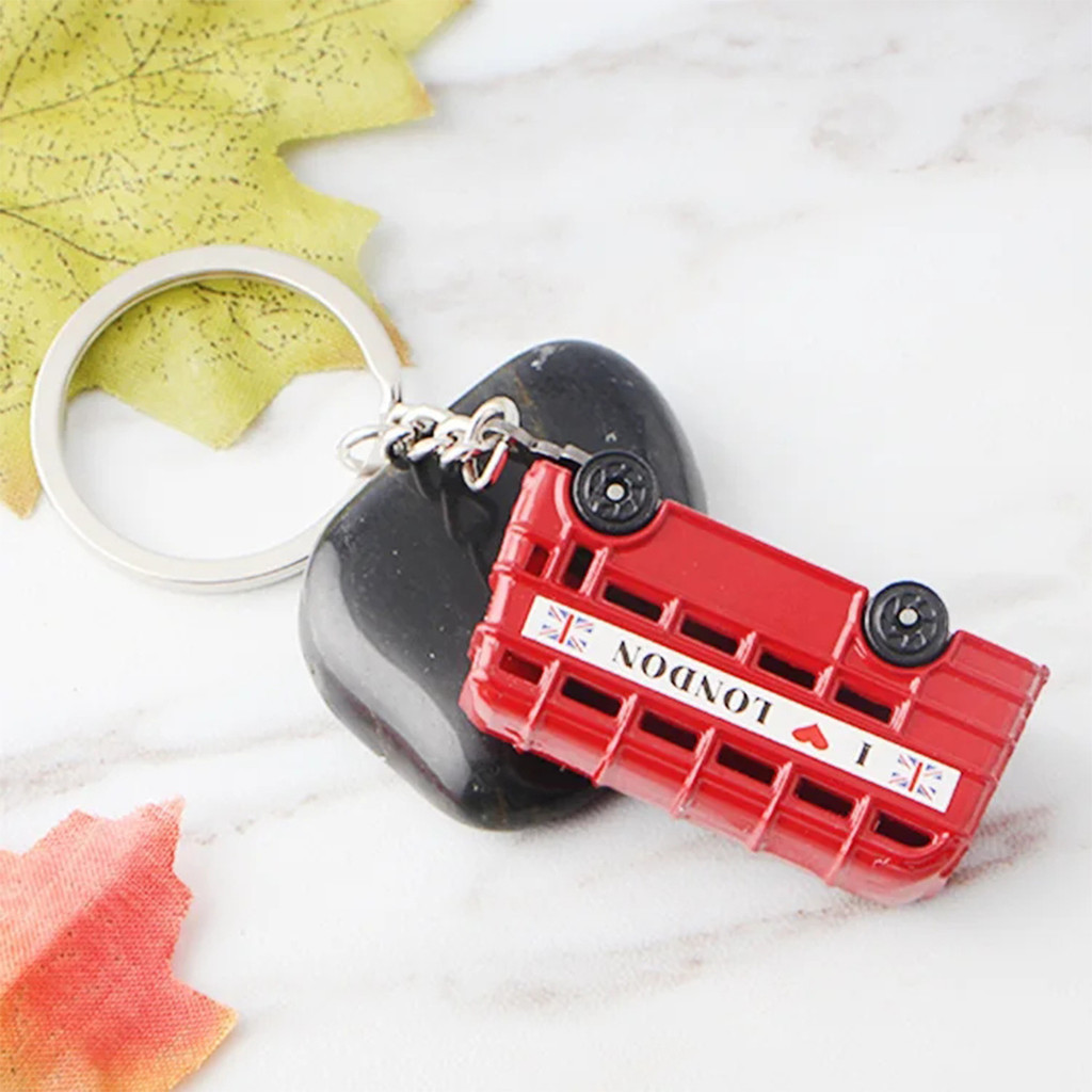 3D Double Decker Bus Key Chain Red Color Telephone Booth Uk Mailbox ...