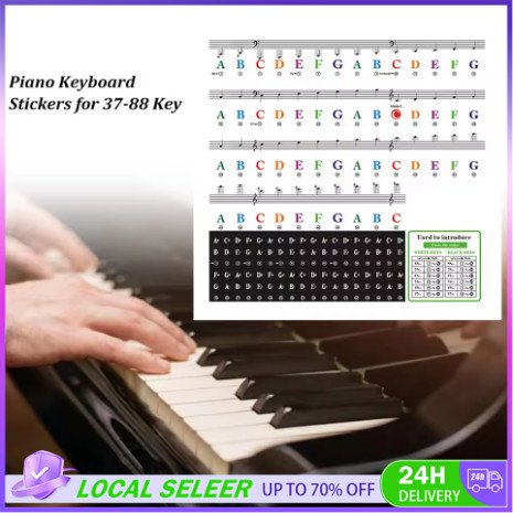 Piano sticker 61/88 Keys Full Size Removable Piano Keyboard No Glue ...