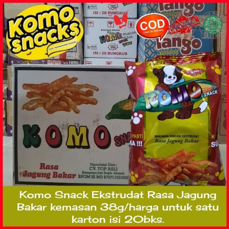 Komo Snack Ekstrudat Rasa Jagung Bakar kemasan 38g/harga untuk satu ...
