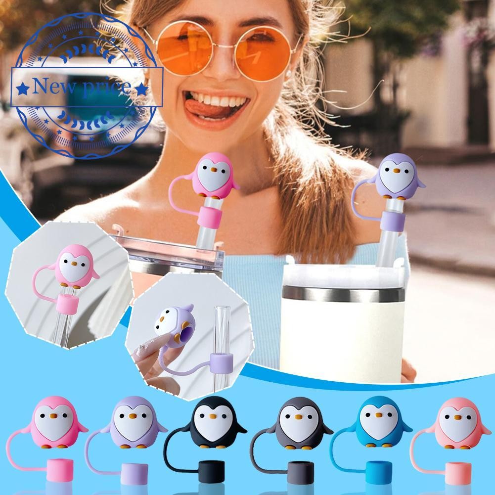 Penguin Straw Cap 10mm Straw Dust Cover Pvc Rubber Cartoon Cover Straw ...