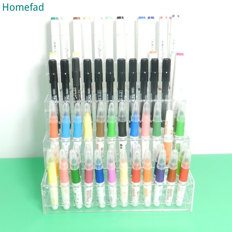 Acrylic desktop pen holder display rack storage step stationery store ...
