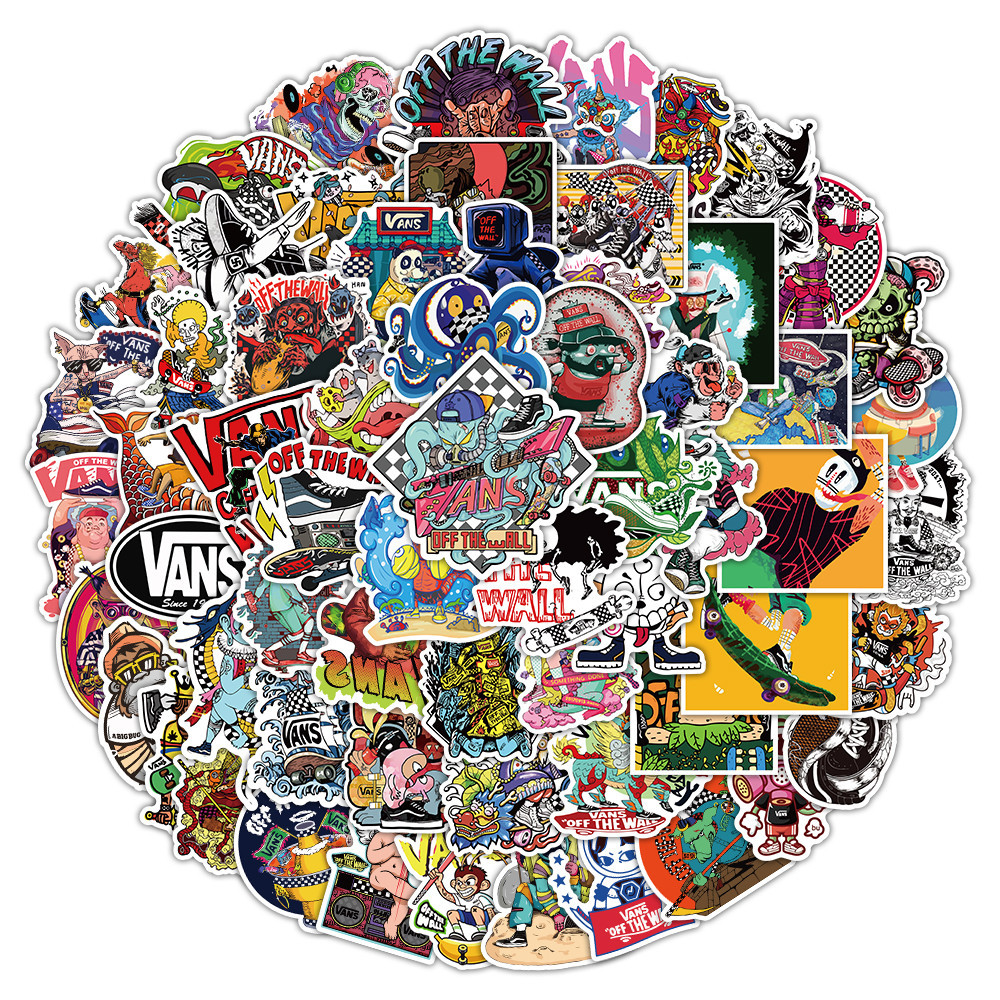 100/50PCS Fashin Brand Vans Waterproof Graffiti Stickers for Helmet ...