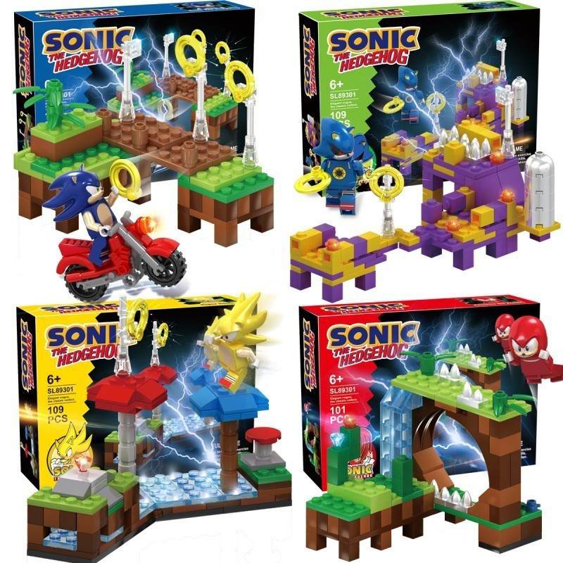 Children Toys Birthday Children Gifts Hedgehog Sonic Blocks Energy Gold ...