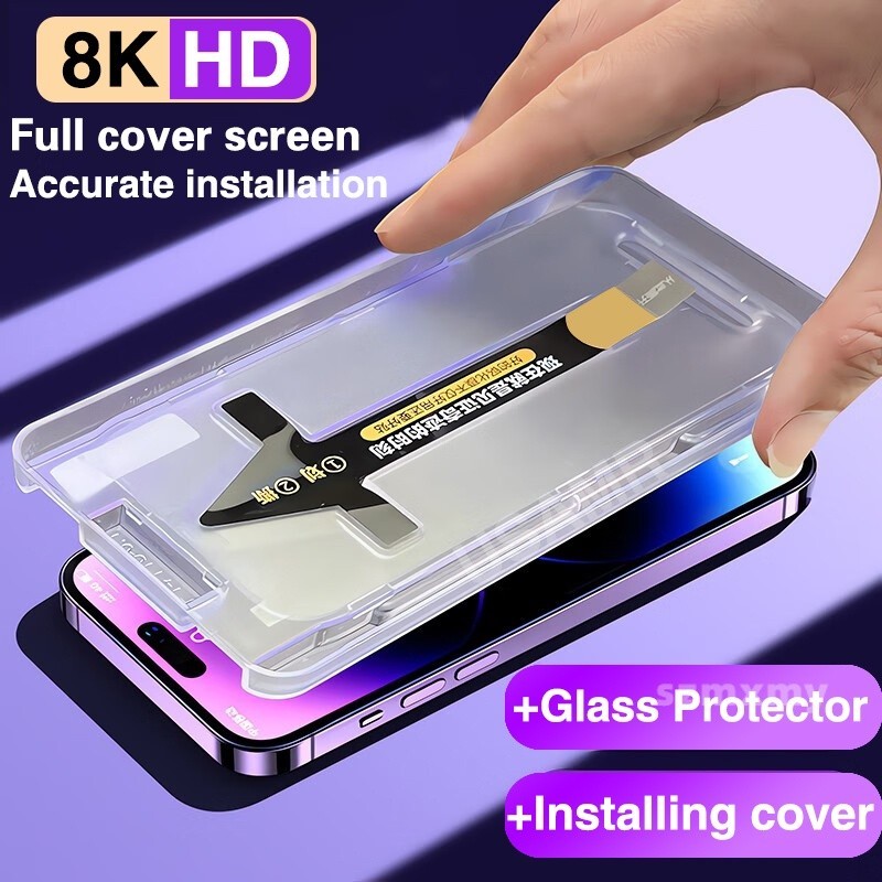 9D HD Privacy Protection Tempered Glass Phone Protector For iPhone 16 15 14 12 13 11 Pro Max Mini 14 15 16 Plus Screen with Automatic Dust Removal Kit