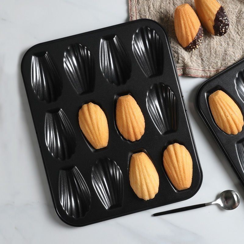 【readystock】日式玛德琳模具常温蛋糕模烤盘6连/12连模不粘烤盘磅蛋糕模具Japanese Madeline mold room
