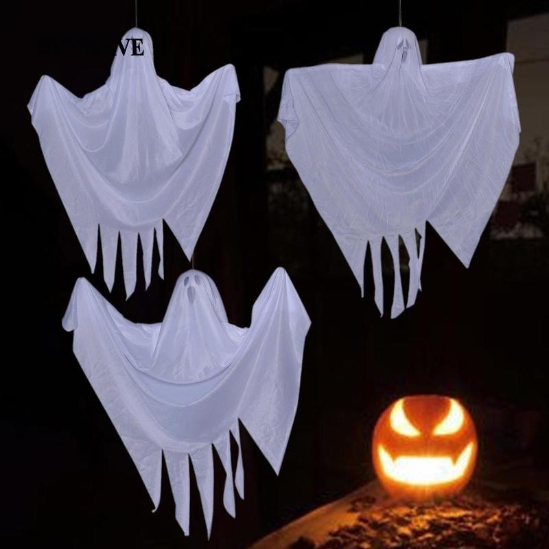 [DynwaveedMY] 3x Halloween Hanging Ghosts White Halloween Decorations ...