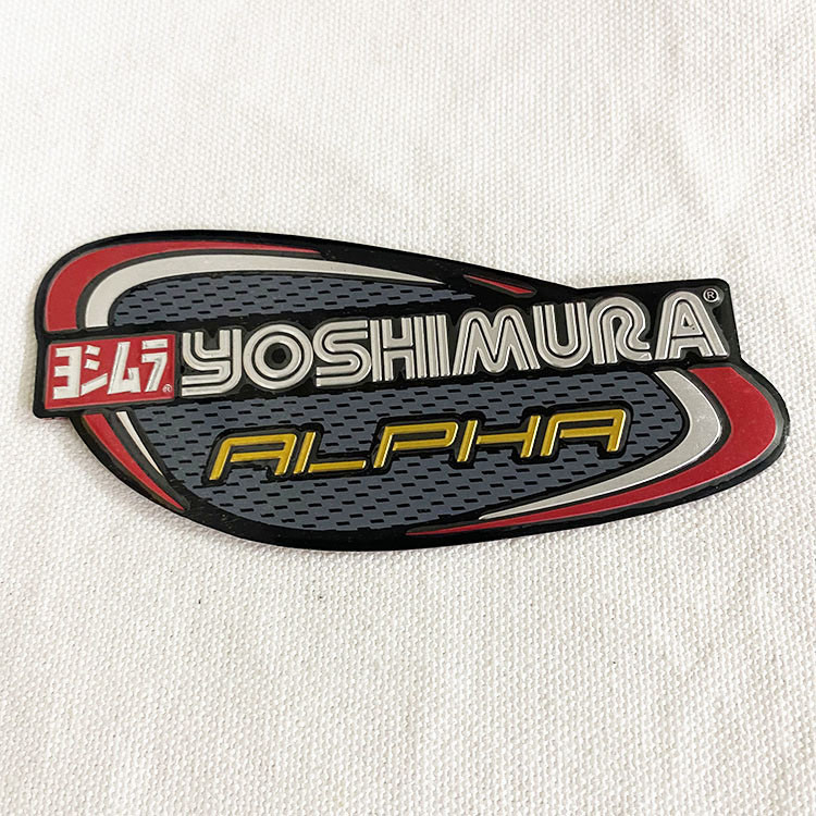 Aluminium Yoshimura Alpha Motorcycle Exhaust Pipe Decal Stickers Alpha