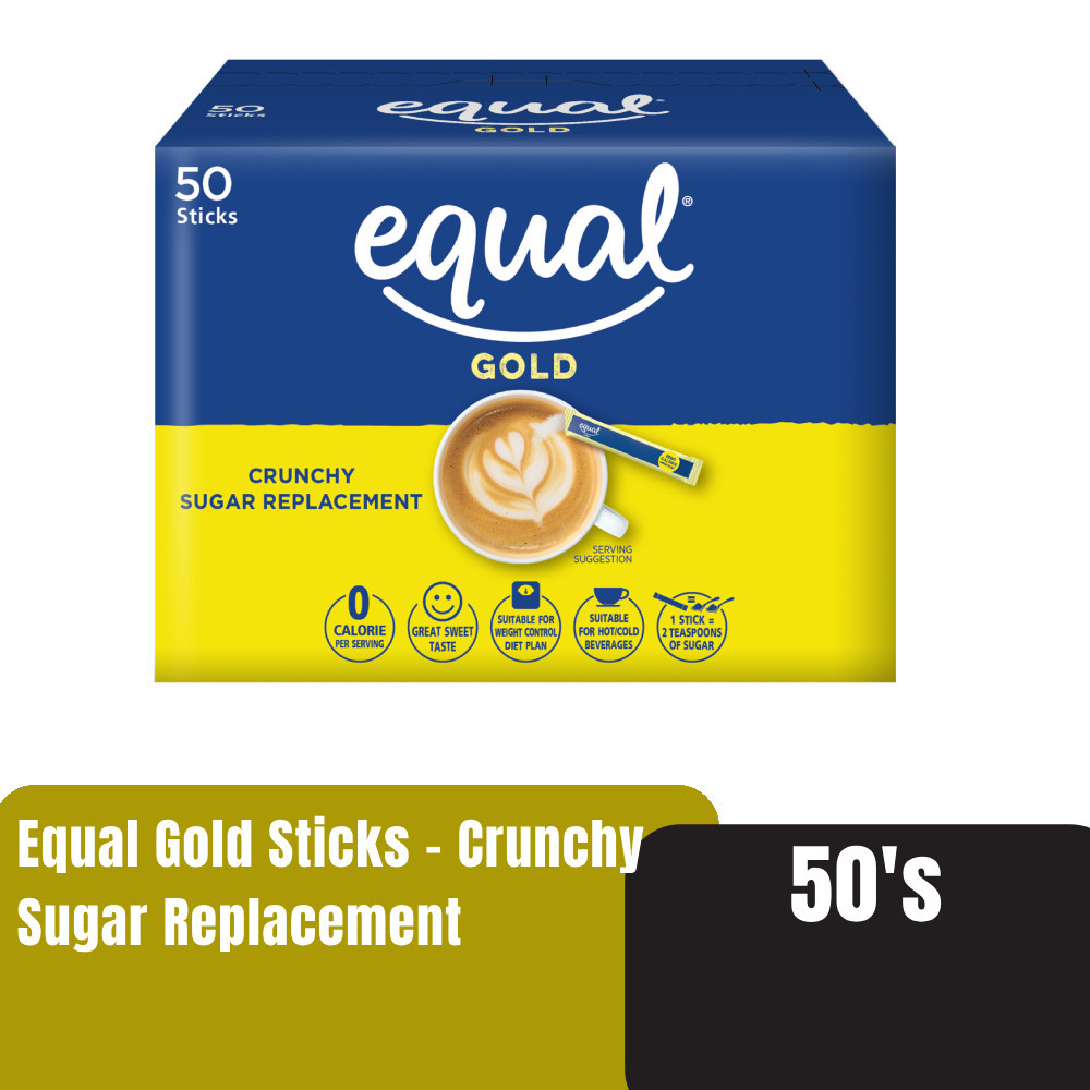 EQUAL Gold Sticks 50'S - Sweetener, Cut Sugars, Sugar Replacement HTM ...