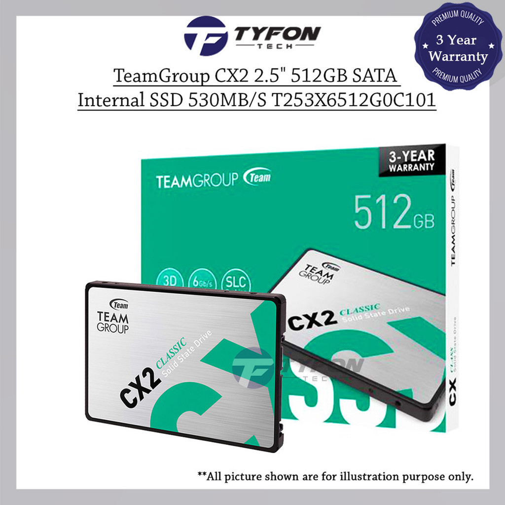 TeamGroup CX2 2.5" 512GB SATA Internal SSD 530MB/S T253X6512G0C101 ...