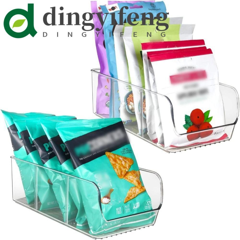 DINGYIFENG Food Storage Organizer Bins, 3 Compartment Clear Plastic ...