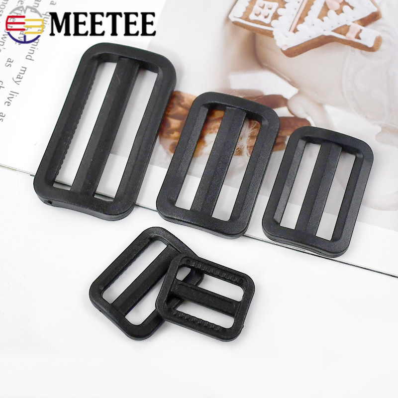 20Pcs 20-50mm Black Plastic Buckle Tri Glide Slider Bag Strap ...