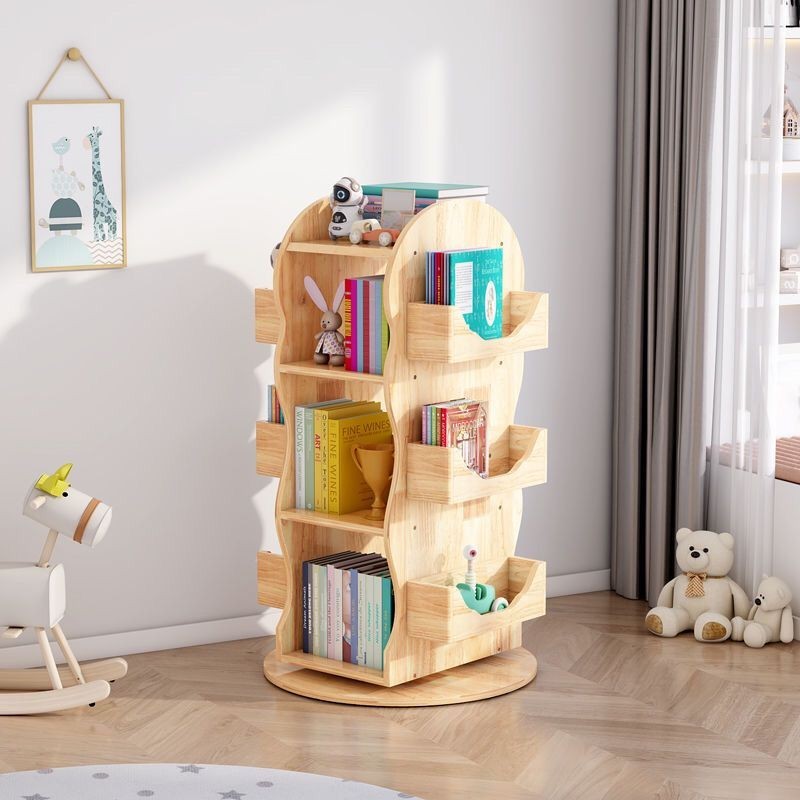 FREE SHIPPING Landing360Degree Rotating Movable Children's Rotating Bookshelf Storage Rack Home