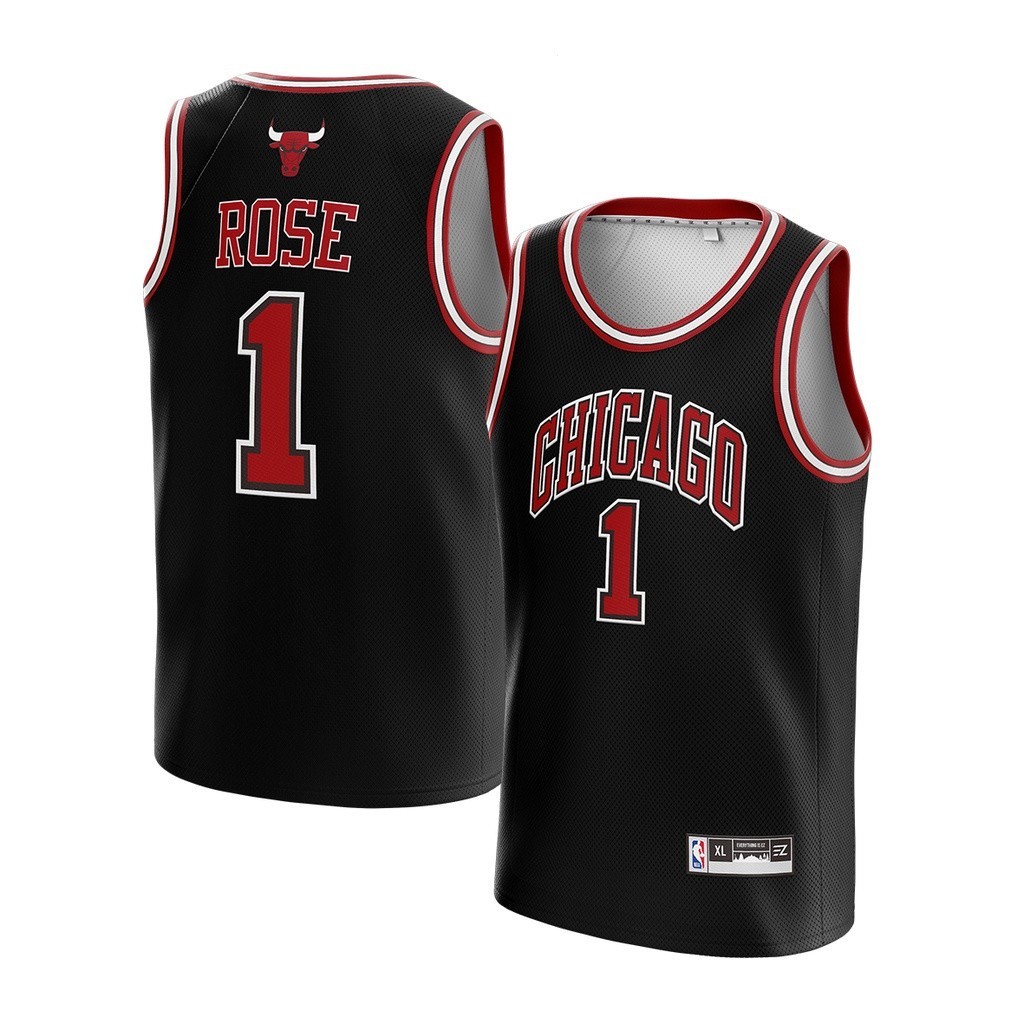 Jersey Derrick Rose Chicago Bulls black black swingman Basketball NBA ...