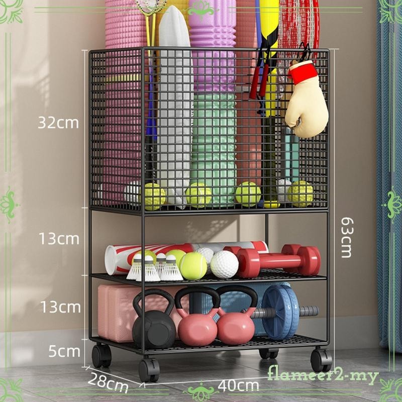 [FlameerdbMY] Mat Storage Rack Exercise Equipment Gym Rack Organizer ...
