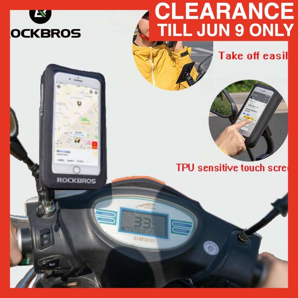 (GENUINE & LARGE) RockBros Premium Motorcycle Phone Bag Phone Stand bag ...