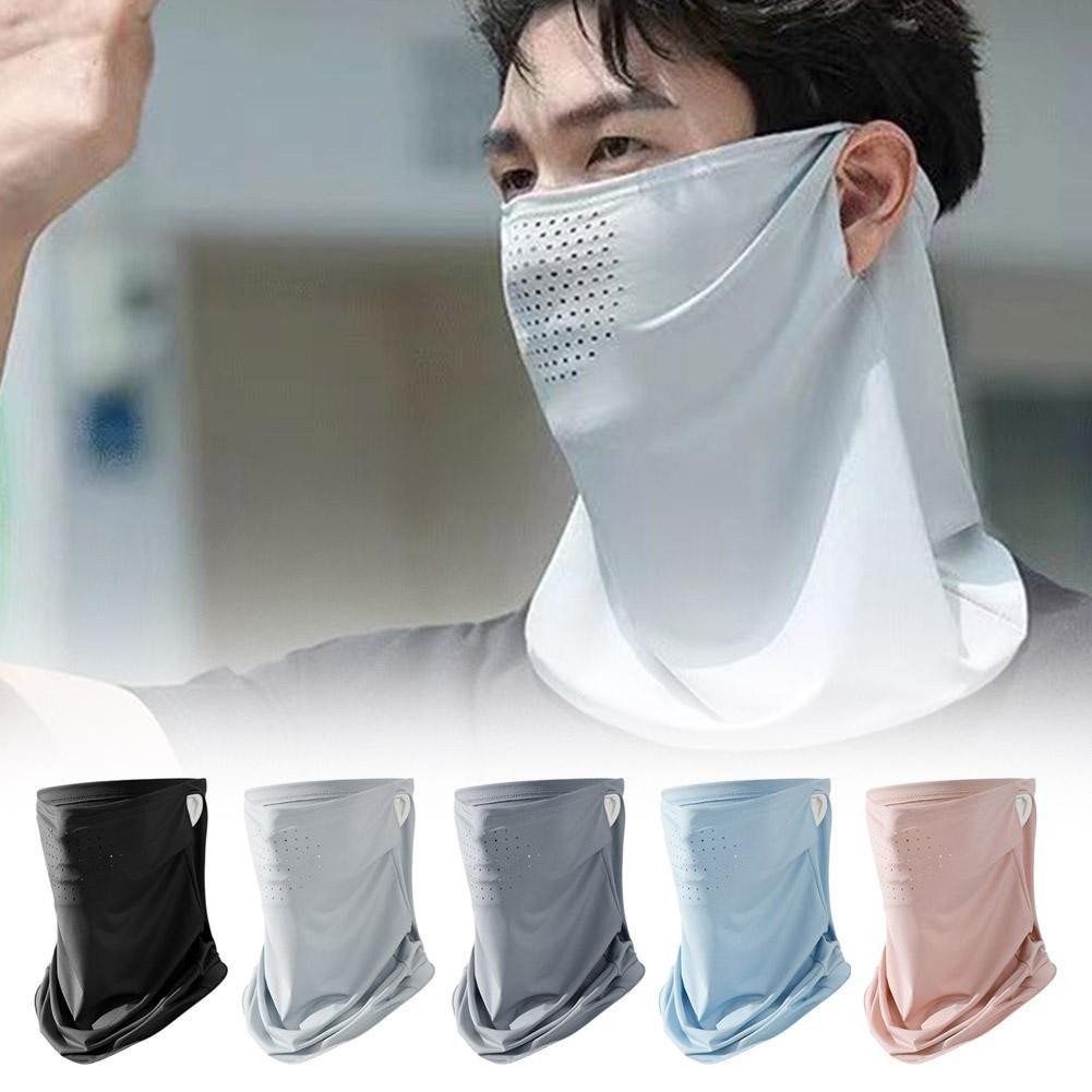 Summer Sunscreen Ice Silk Mask Neck UV Protection Face Cover Sunscreen ...