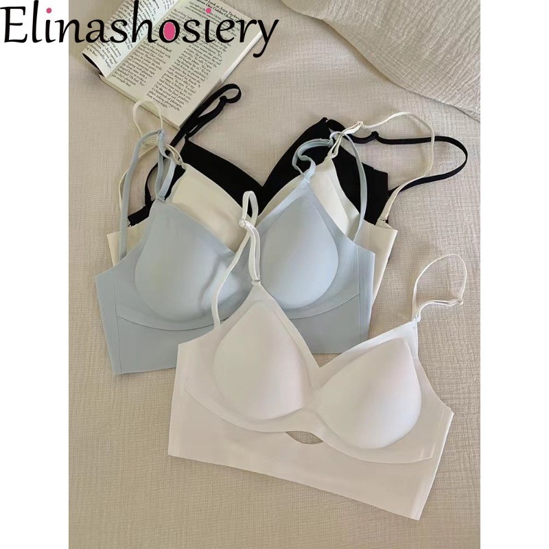 Elinashosiery Gather Push Up Bra Double U-shaped Soft Support Structure ...