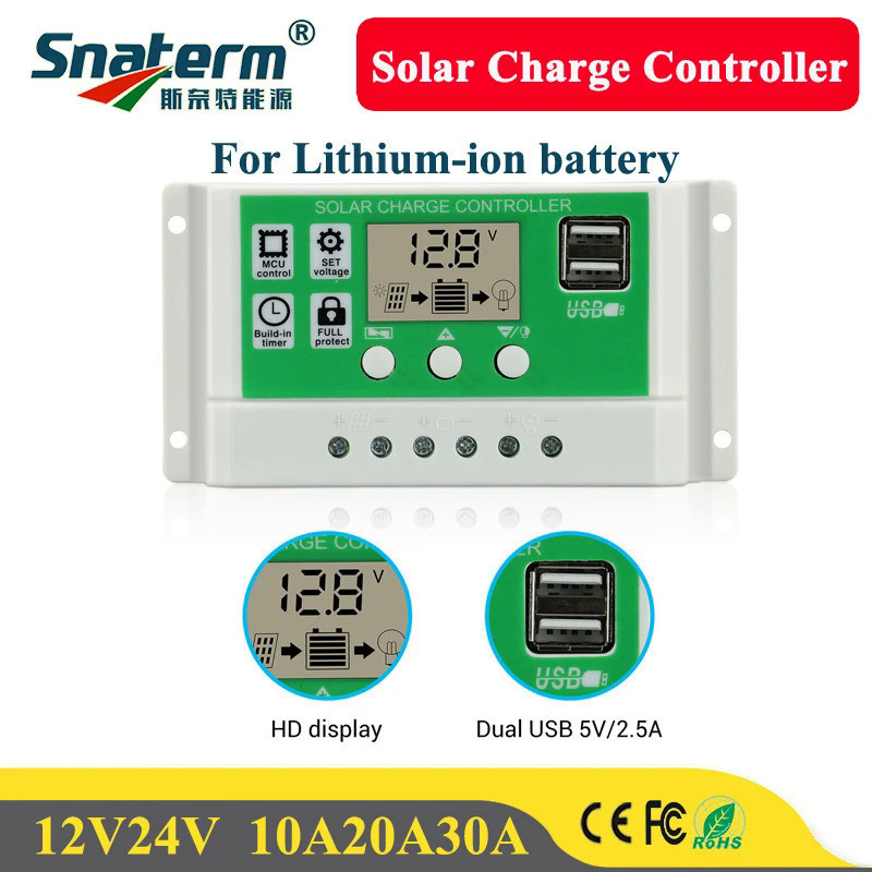 10A/20A/30A Solar charge controller battery charger 12v24v for Lead ...