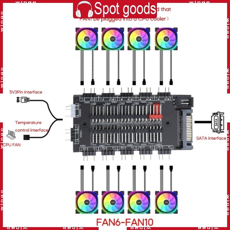 WIN PWM FAN+ARGB LED 2 in 1 Hub Controller 1 To 10 Multi Way Hub ...