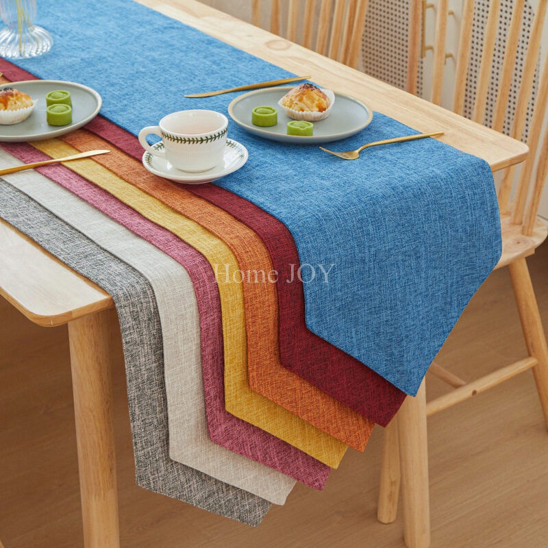 Table flag, solid color linen simple tablecloth, modern home luxury ...