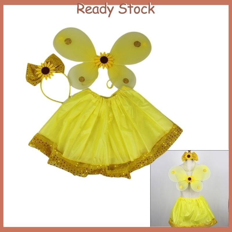 Royal Girls Princesses Fairy Costumes Set With Butterfly Fairy Wing