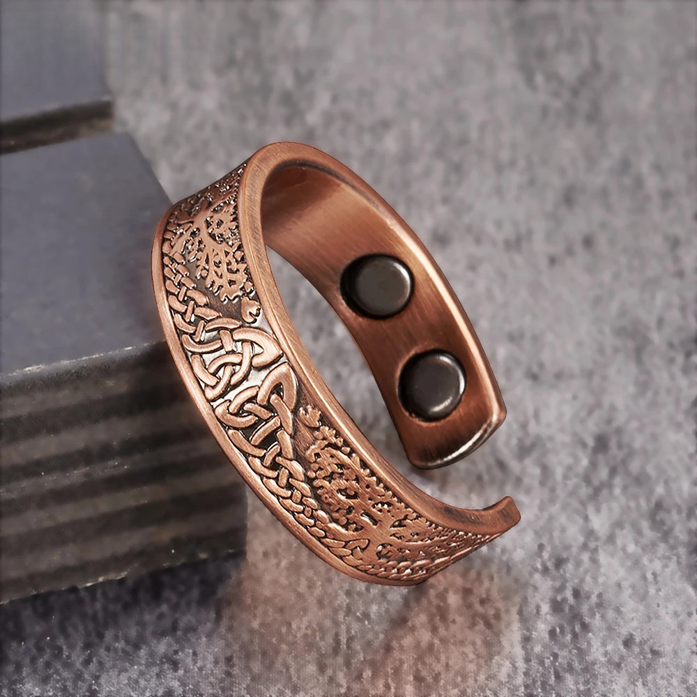 Pure Copper Magnetic Rings Lucky Tree Vintage 6.5mm Health Energy ...