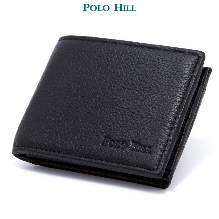 POLO HILL Mens Genuine Leather BiFold Wallet M PHW 6048 Black Brown Shopee Malaysia