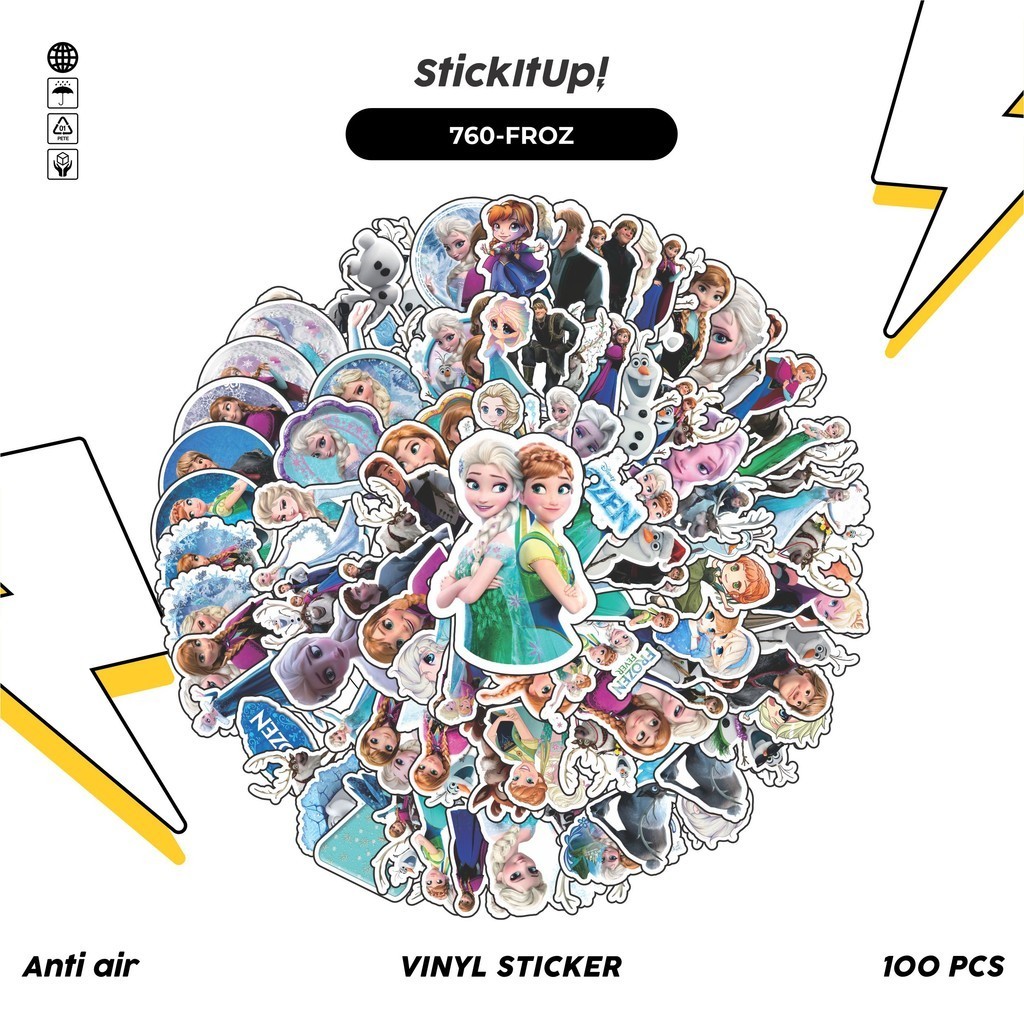 HP 100 Pcs Sticker Pack Disney Frozen V2 Cute Aesthetic Vinyl ...