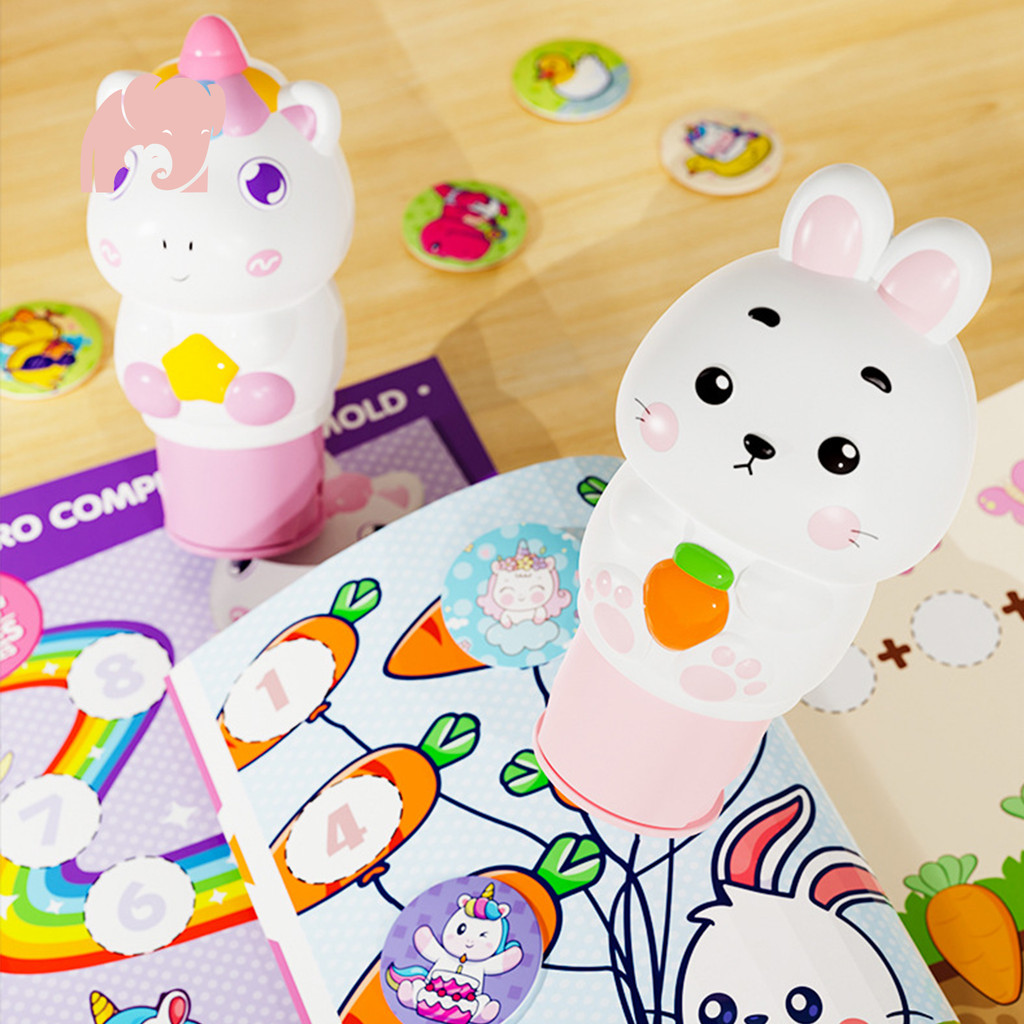 Waterproof Traceless Kids Magic Stamp Cartoon Seal Stickers Stiker ...