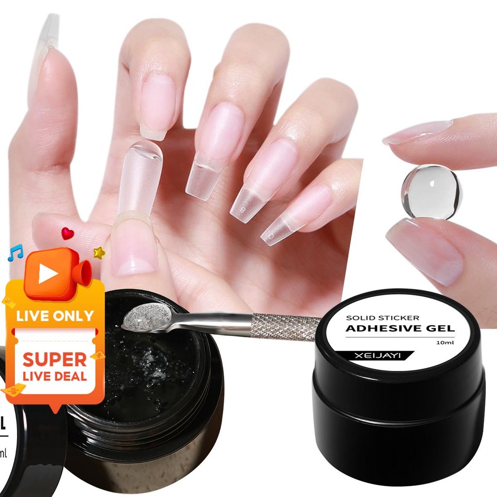 Solid Nail Tips Gel Solid Sticker Nail Tips Adhesive Glue Patch Super ...