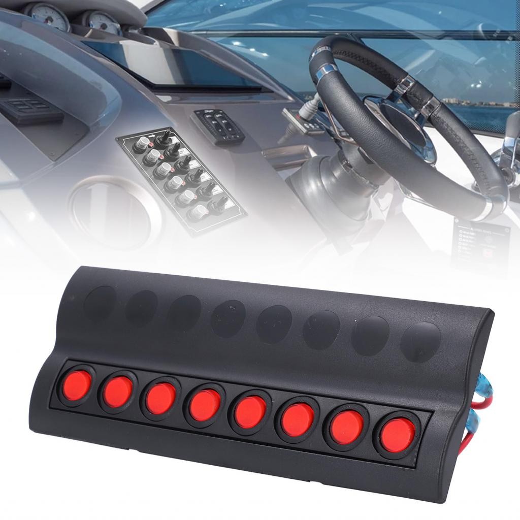 Legendtop 8 Gang Electrical Switch Panel DC12V ON Off Pre Wiring Rocker ...