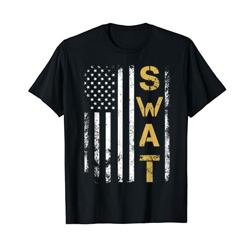 Men's cotton T-shirt Retired SWAT American Flag Police Officer Thin ...